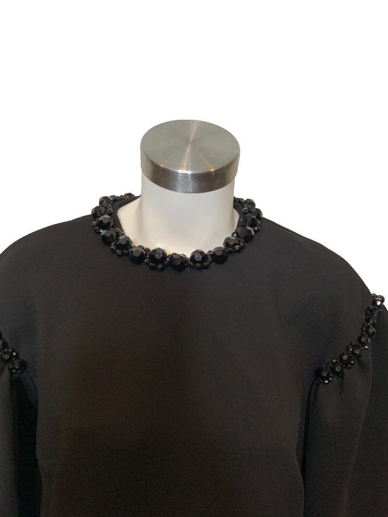 Simone Rocha X Ikram Black Scuba Jewel Shift Dress, Size 6 | 10 — image 2 of 8